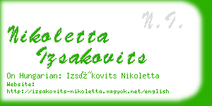 nikoletta izsakovits business card